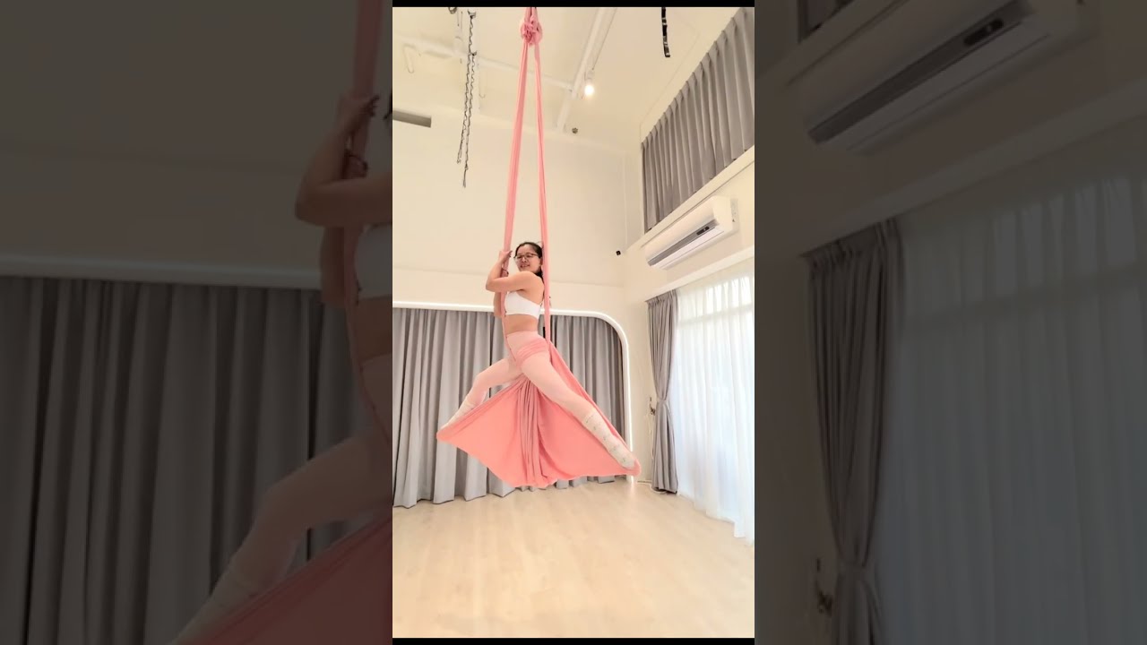 空中瑜珈教學-綁腿小裙子