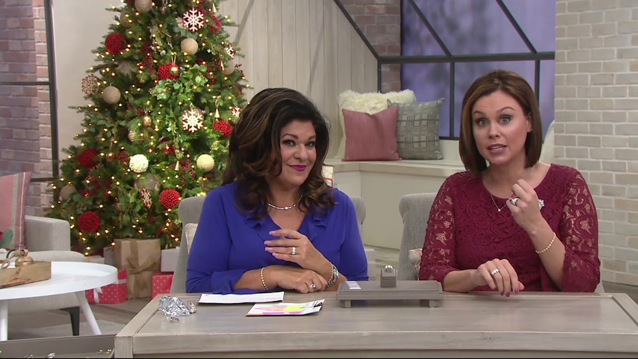 Diamonique and Synthetic Opal Band Ring, Sterling on QVC