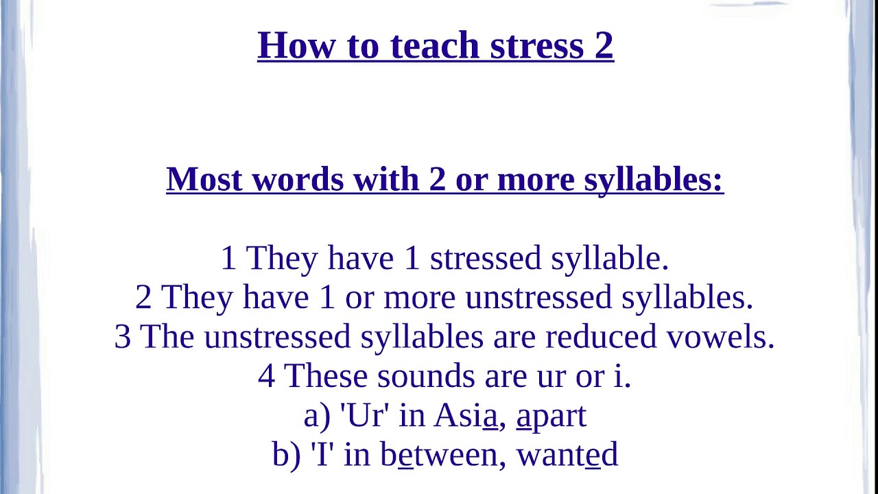 How To Learn Stress Rules In English Pronunciation YouTube