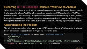 How to Handle UTF-8 Codepage Issues in WebView on Android