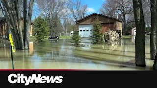 Flooding From Outaouais River Surrounds Homes In Rigaud, Quebec
