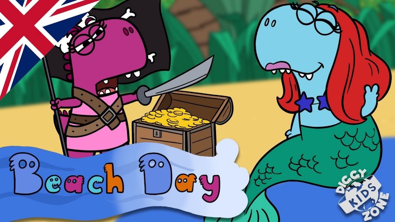 Diggy Dinos Day at the Beach (English Version) || Diggy Dinos Interesting Story || Diggy Kids Zone