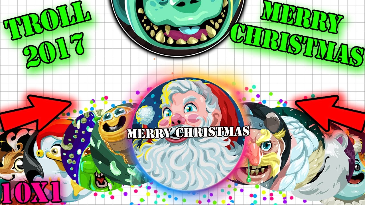 *NEW* AGARIO TROLLING ''MERRY CHRISTMAS'' 10x1 ENORMOUS TROLL EVER! // BEST TROLLING OF 2017!