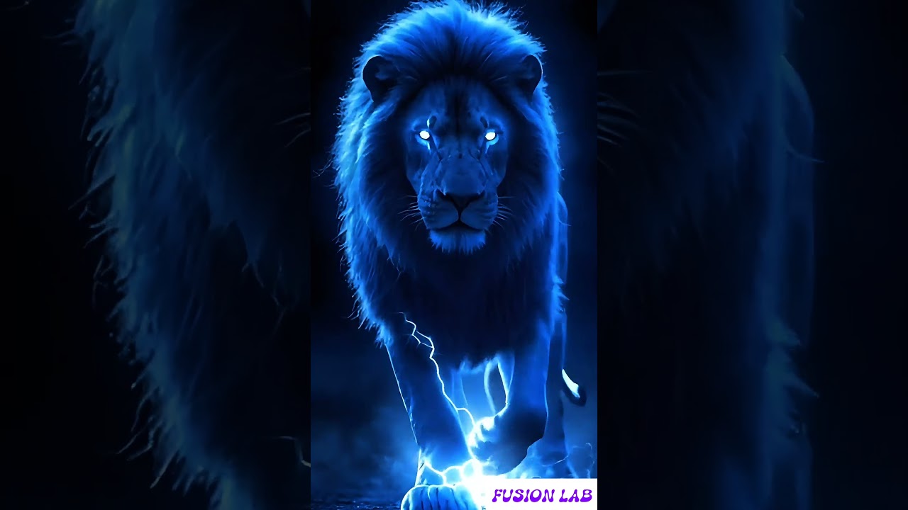 O Leão azul incrível. 