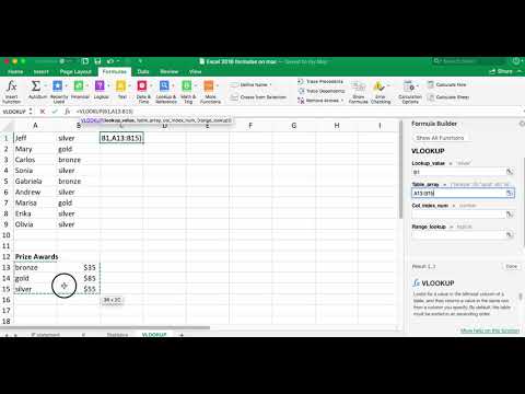 excel for mac 2016 vlookup