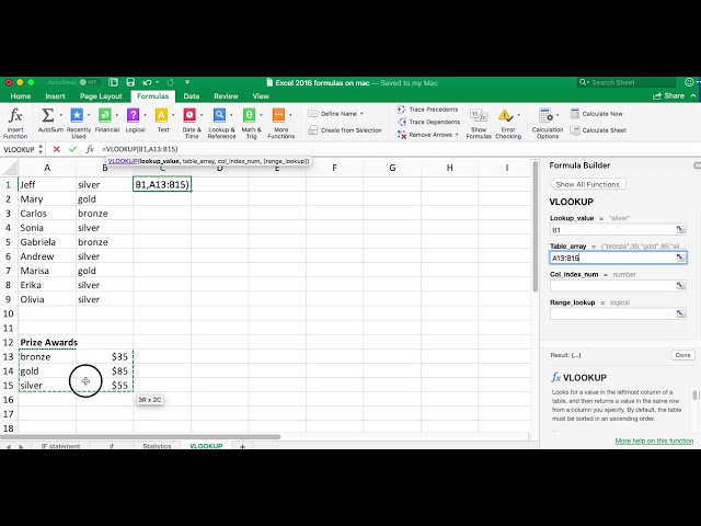 excel function for mac address