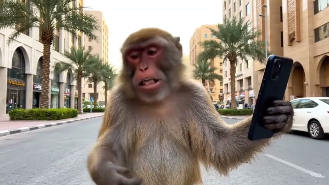 قرد ذكاء اصطناعي فلوغ القردAI monkey funn Veo 3I | فلوغ الخليج  الساخر|اصطناعي Saudi funny AI monkey