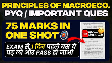 Principles of Macroeconomics Important Questions 2025 | Theory + Numericals | DU | Microeconomics