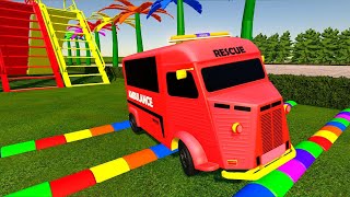 FOUR COLOR AMBULANCE CAR RESCUE POLICE RESUCE! Farming Simulator 22 #ambulance #police #rescue #fs22