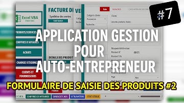 Gestion Auto-entrepreneur #7 : Création du formulaire de saisie des produits (Excel VBA)