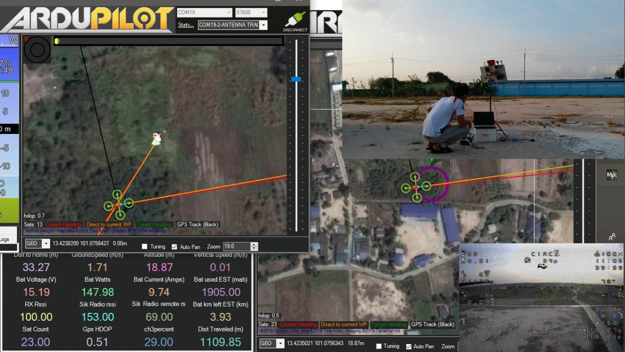 Ardupilot Antenna Tracker test 1