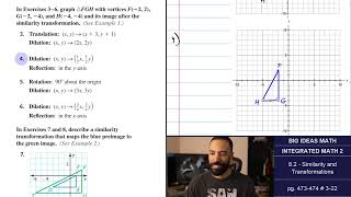 Big Ideas Math [IM2]: 8.2 - Similarity and Transformations (Lecture & Problem Set) *SEE DESCRIPTION*
