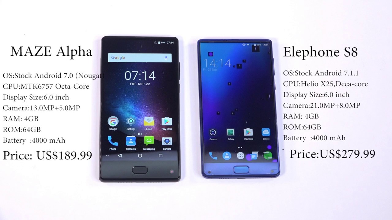 MAZE Alpha VS Elephone S8