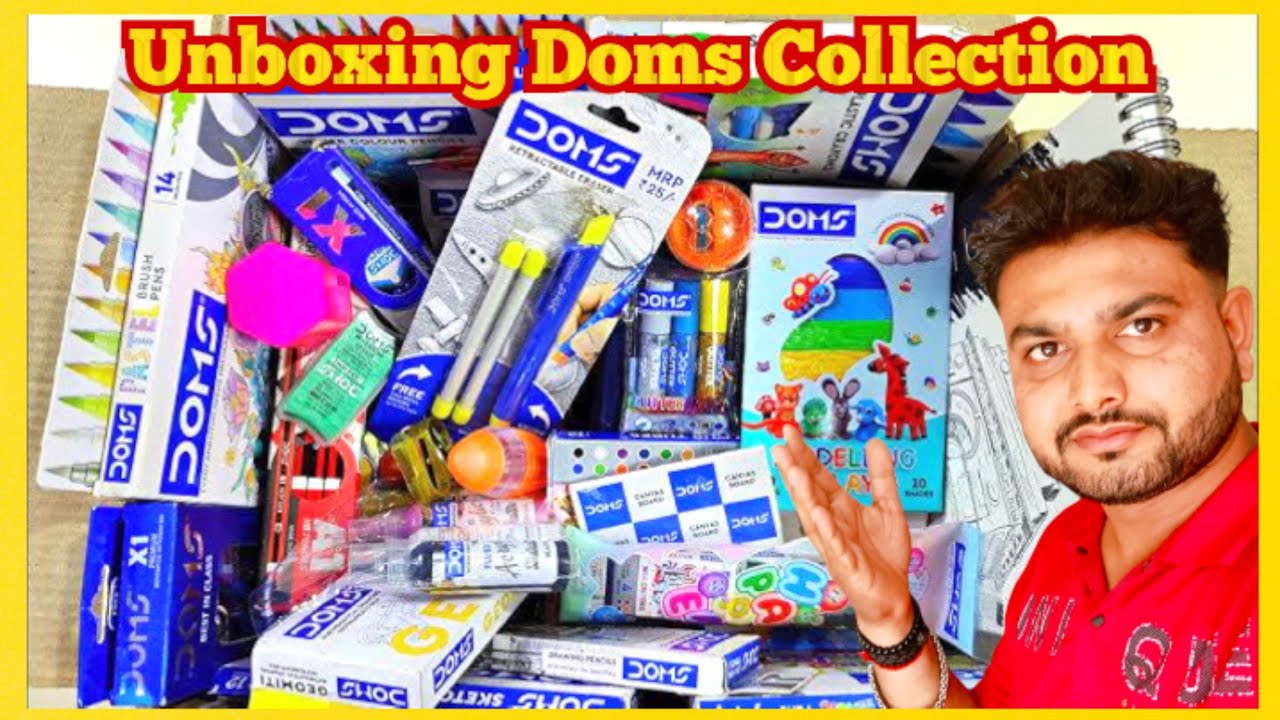 Unboxing Doms Stationery Collection🥳, Doms Pencil Case🥰, 3 In 1 kit, Travel Kit, Colour, Pen, Eraser