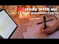 study with me: cozy 1 hour 25/5 pomodoro with timer, no music, candle light, afternoon to evening