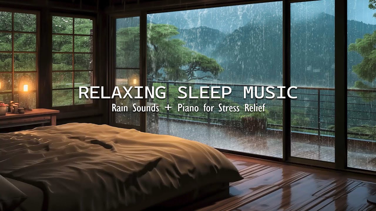 Relaxing Piano Music with Gentle Rain Sounds in Bedroom | Deep Sleep ...