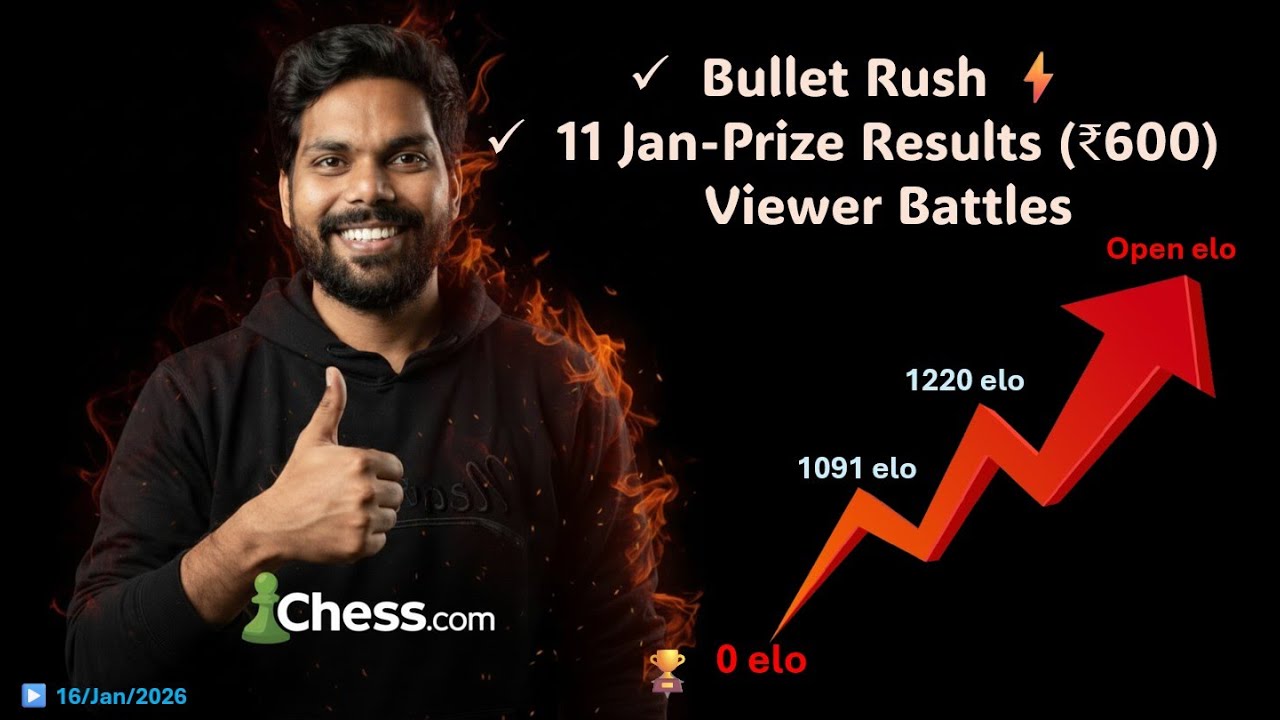 Bullet Rush⚡ | Prize Results + Viewer♟️Chess.com 
