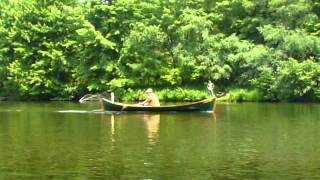 Garth Jones rowing his Adirondack Guideboat