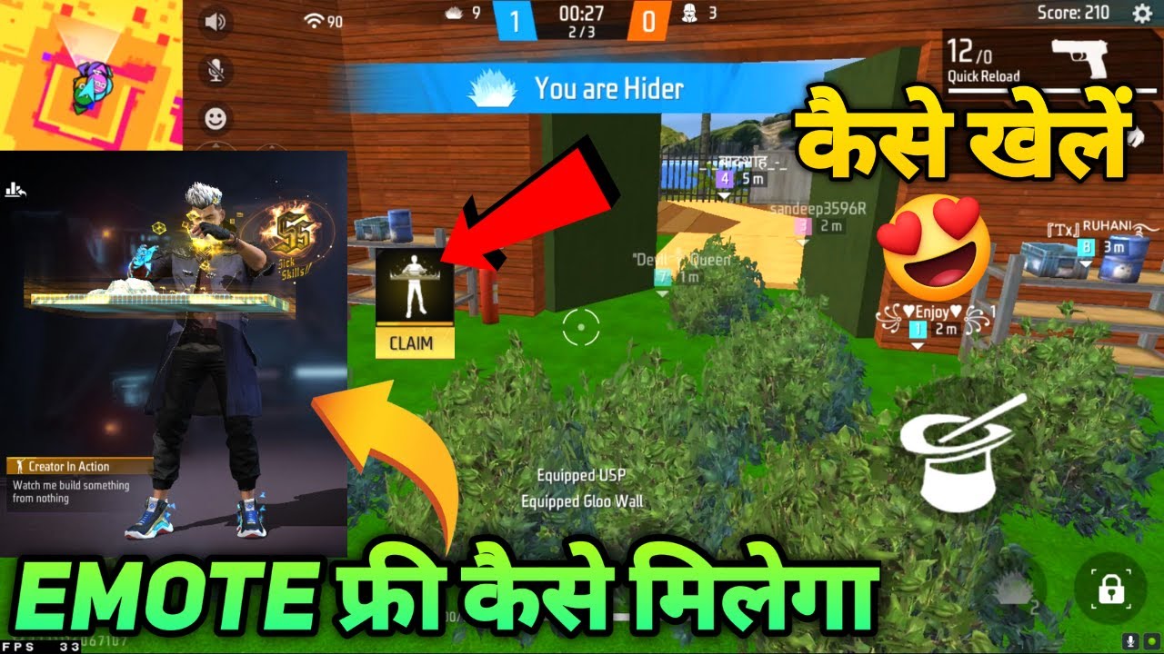 FREE FIRE MEIN HIDE AND SEEK GAME KAISE KHELE FF ME HOW TO PLAY HIDE
