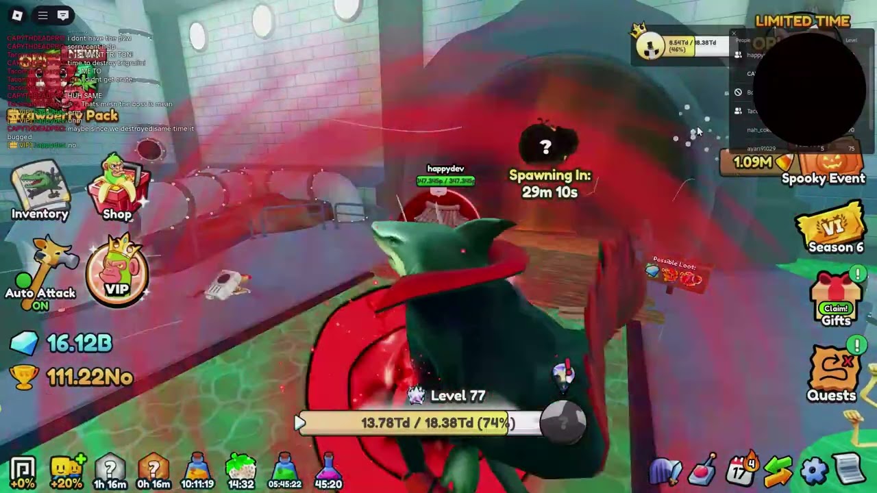 trying for level 78[shout outs Happydev and tacoman