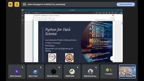 Python for Data Science - NPTEL live interactive session - Summary