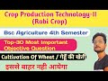 Crop production Technology-II TOP -30 MOST IMPORTANT OBJECTIVE QUESTION/ CULTIVATION OF WHEAT