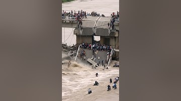 Shocking News! Bridge Collapses Due to Flooding. #viral #shorts