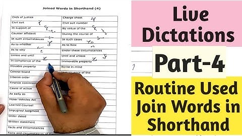 Routine Words Join Shorthand I part 4 I live dictations of routine use join words