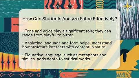 How Can Students Analyze Satire Effectively? - The Prose Path