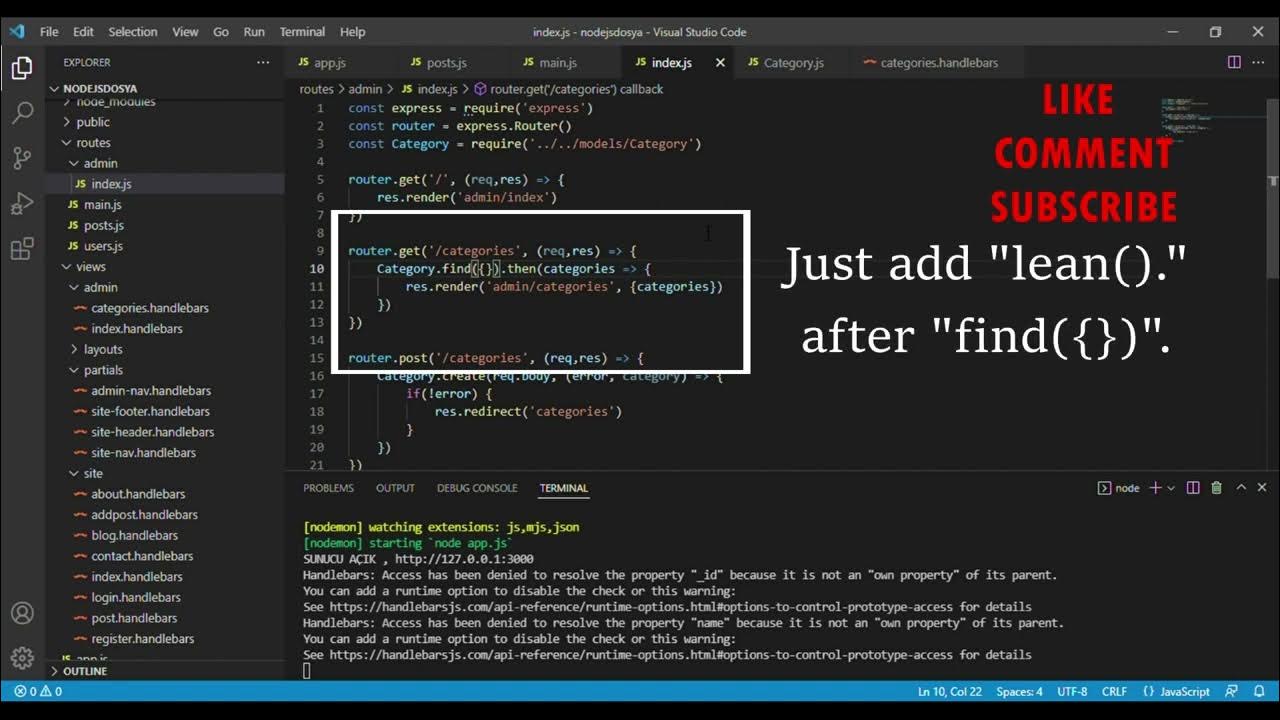 Handlebars Access has been denied to resolve the property