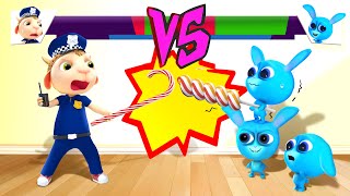 Police Officer vs Team of Sly Rabbits | Funny Short Stories for Kids | Dolly and Friends 3D