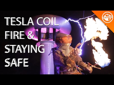 Giant Tesla Coil, Flame Throwers, and Staying Safe with FR Fabrics