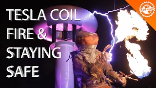 Giant Tesla Coil, Flame Throwers, And Staying Safe With Fr Fabrics