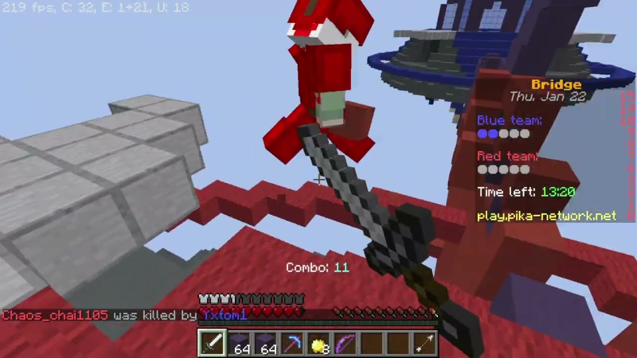 Played with a Noob three Times (Troooled Him) 🤣| Minecraft Bridge Minigame