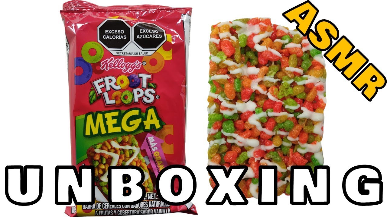 KELLOGGS MEGA Froot Loops Cereal Bar / Barra de Cereal Froot Loops MEGA UNBOXING YouTube
