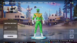 Fortnite Whole Match Zero Build Crowned Solo w/ Mighty Morphin Green Ranger