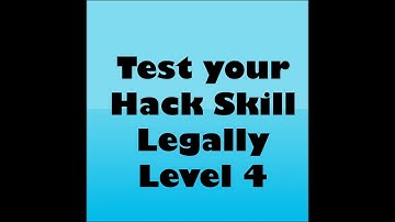 Test Your Hack Skills Legally Level 4