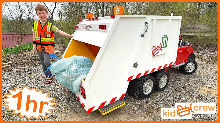 Collecting trash and cleanup compilation with kids garbage trucks and others. Educational | Kid Crew