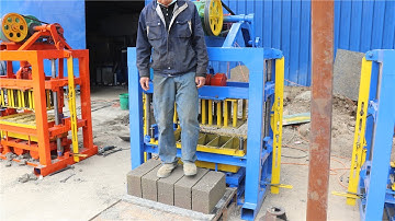 teach you how to use QT4-40 small concrete brick machine step by step  / operation video    #MACHINE