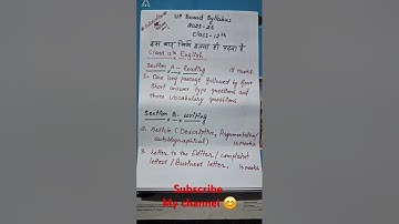 Up board syllabus 2025- 2026. Class 12th