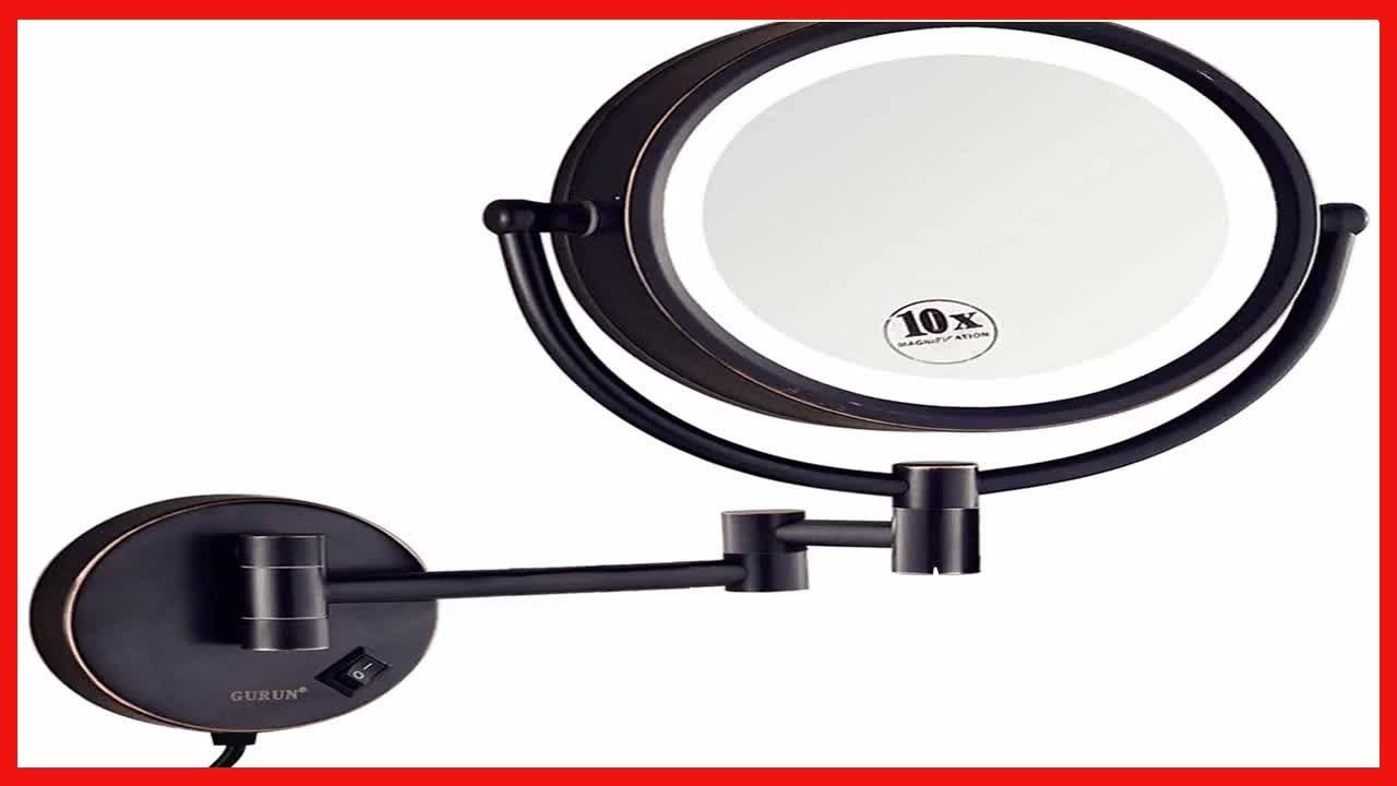 GURUN 8 5 Inch Magnifying Makeup Mirror with 3 Tones LED Lights Double Sided Vanity Mirror