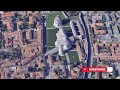 Drone like areal footage of leaning tower of pisa