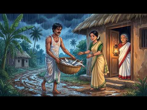 1990s Bengal Monsoon Life 🌧️ River Fishing, Fish Curry & Cozy Family Evening | Ghibli ASMR
