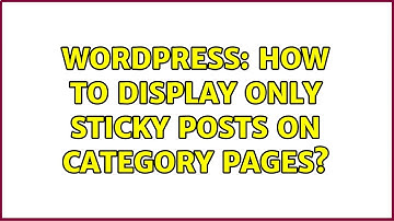 Wordpress: How to display only sticky posts on category pages?