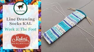 Line Drawing Socks KAL Week 2