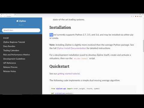 Quantopian Zipline Local Installation Process