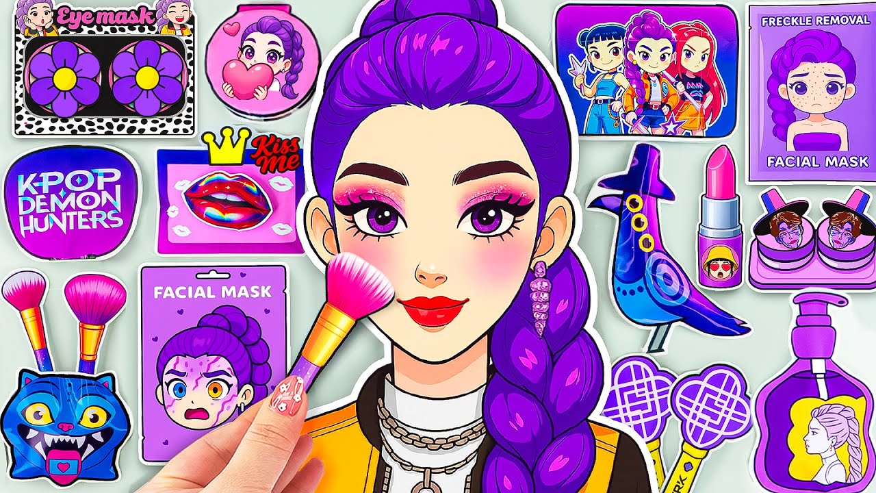 🎀Paper DIY🎀 KPOP DEMON HUNTERS Rumi Skincare + Makeup Blind Bag Unboxing | ASMR