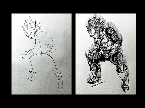 How to Draw Vegeta Ulta Ego Age Step by Steps Toturial Easy drawing Dragon ball super