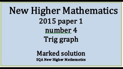2015 SQA New Higher Mathematics Paper 1: 4 Trig graph