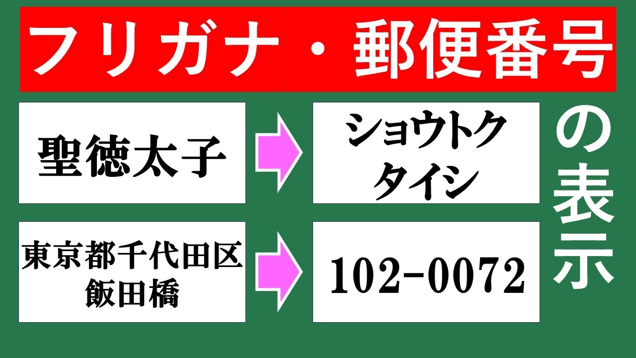【Excel入門】PHONETIC関数を使ったフリガナ・郵便番号の表示